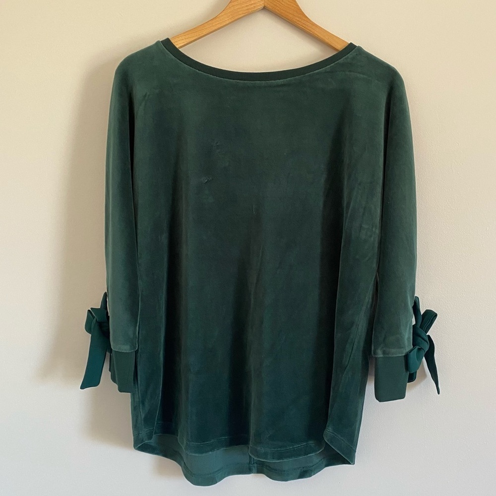 Charter Club 3/4 Tie Sleeve Velour Top